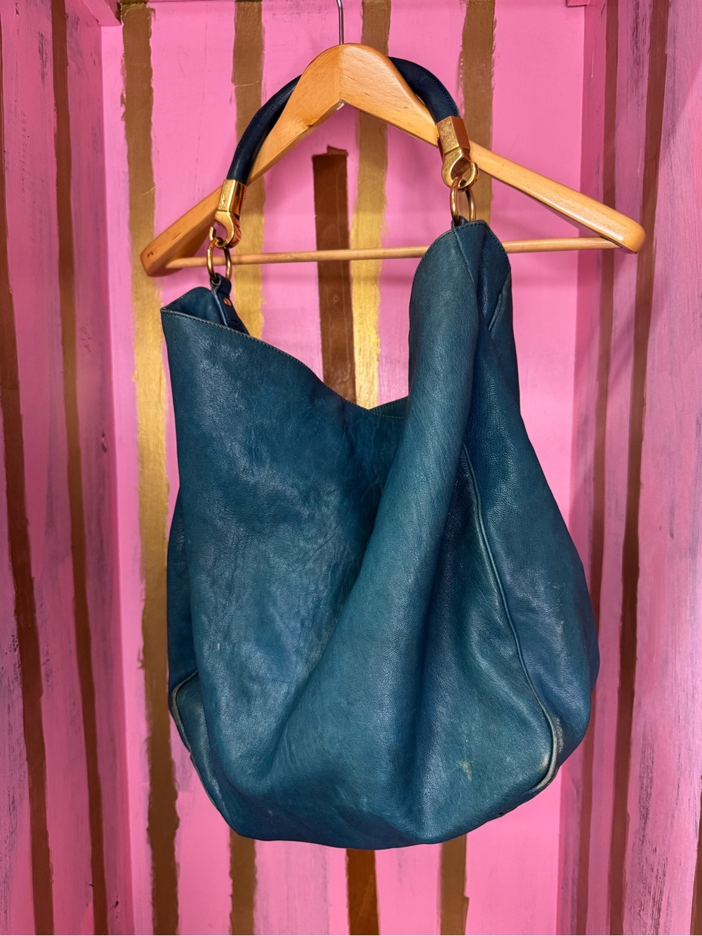 Teal Yves Saint Laurent Roady hobo bag
